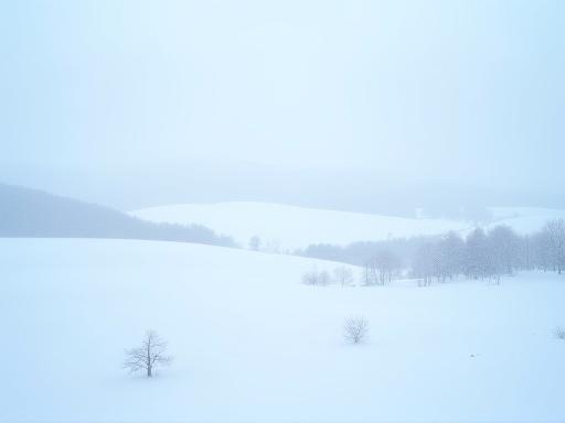 Snow-covered landscape in Hokkaido during winter